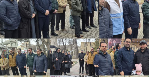 حضور کارکنان شبکه بهداشت و درمان شهرستان نمین در راهپیمایی روز جهانی قدس
